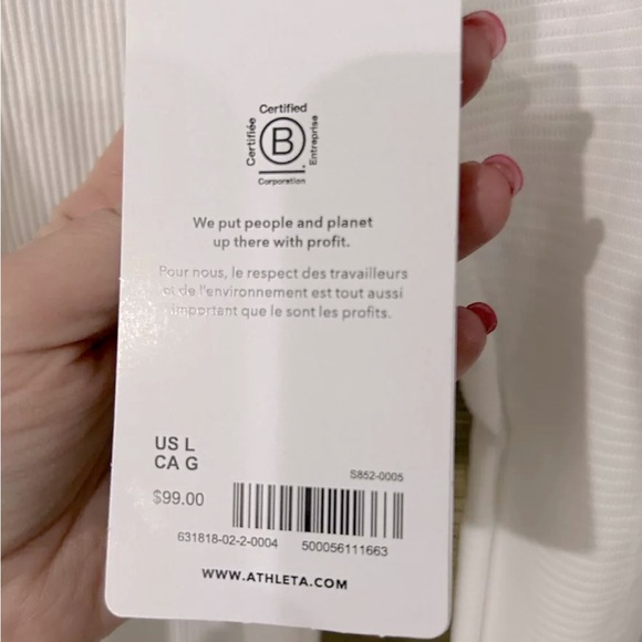 NWT Athleta Flurry Blizzard Rib Turtleneck, White, size L - Picture 2 of 3